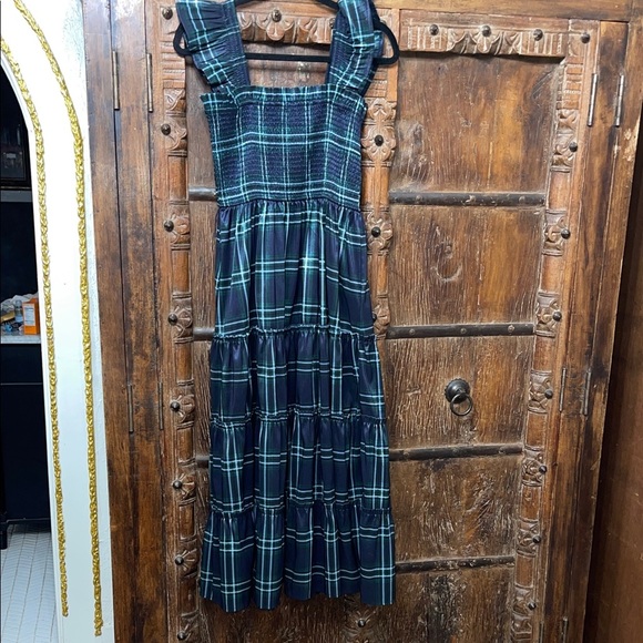 Altar’d State Smocked Plaid Holiday Midi Dress — Size M - Picture 3 of 9